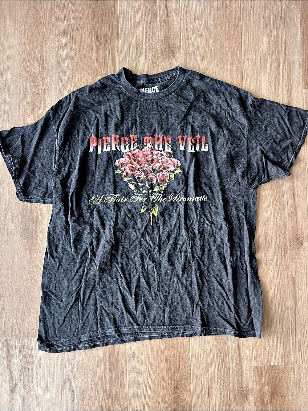 Pierce The Veil A Flair for the Dramatic Rose T-Shirt Black & Red Waist 2X